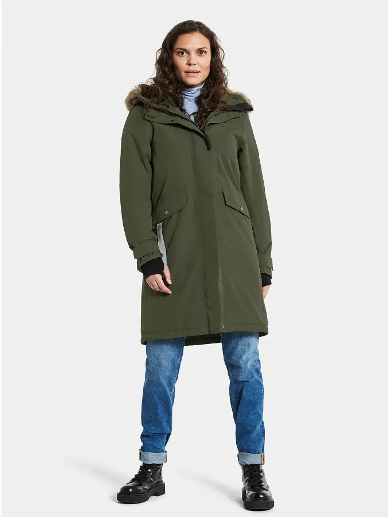 Didriksons Womens Erika Parka 3 Deep Green-4